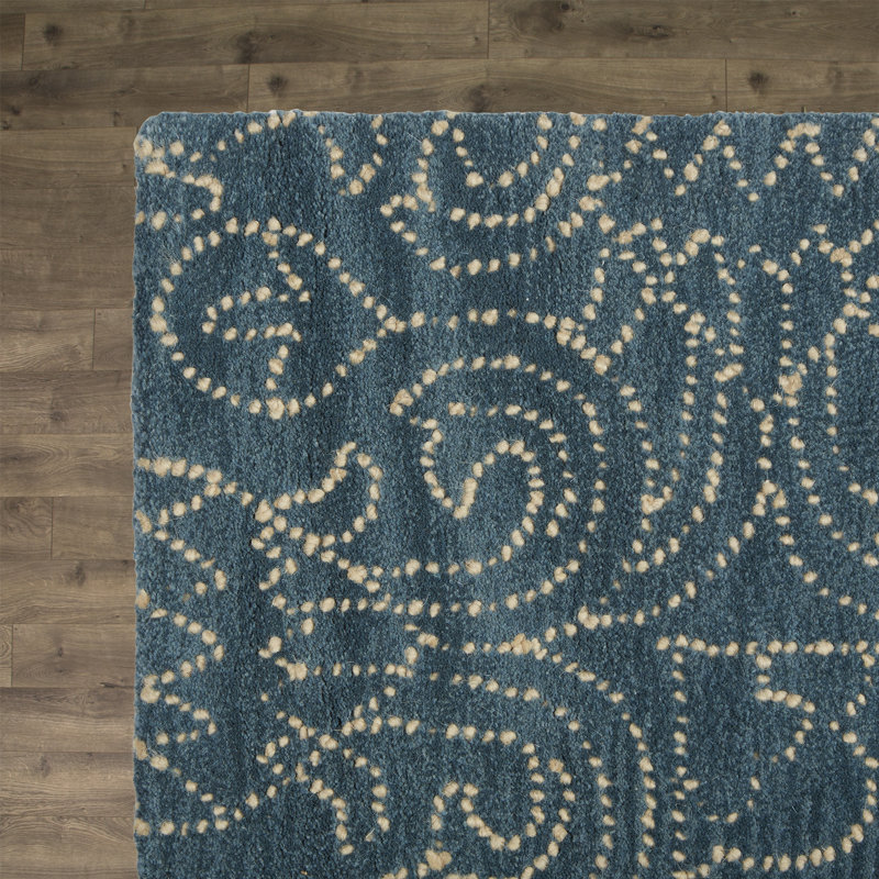 Birch Lane™ Omar Deep Blue Tufted Wool Area Rug & Reviews Birch Lane